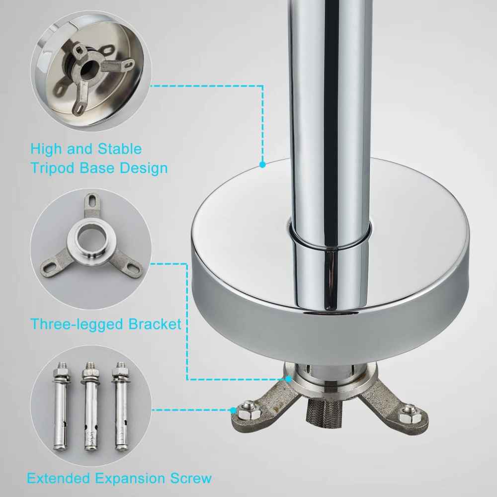 1 Hole Polished Bathtub Shower Faucet Chrome Brass-Ceramic