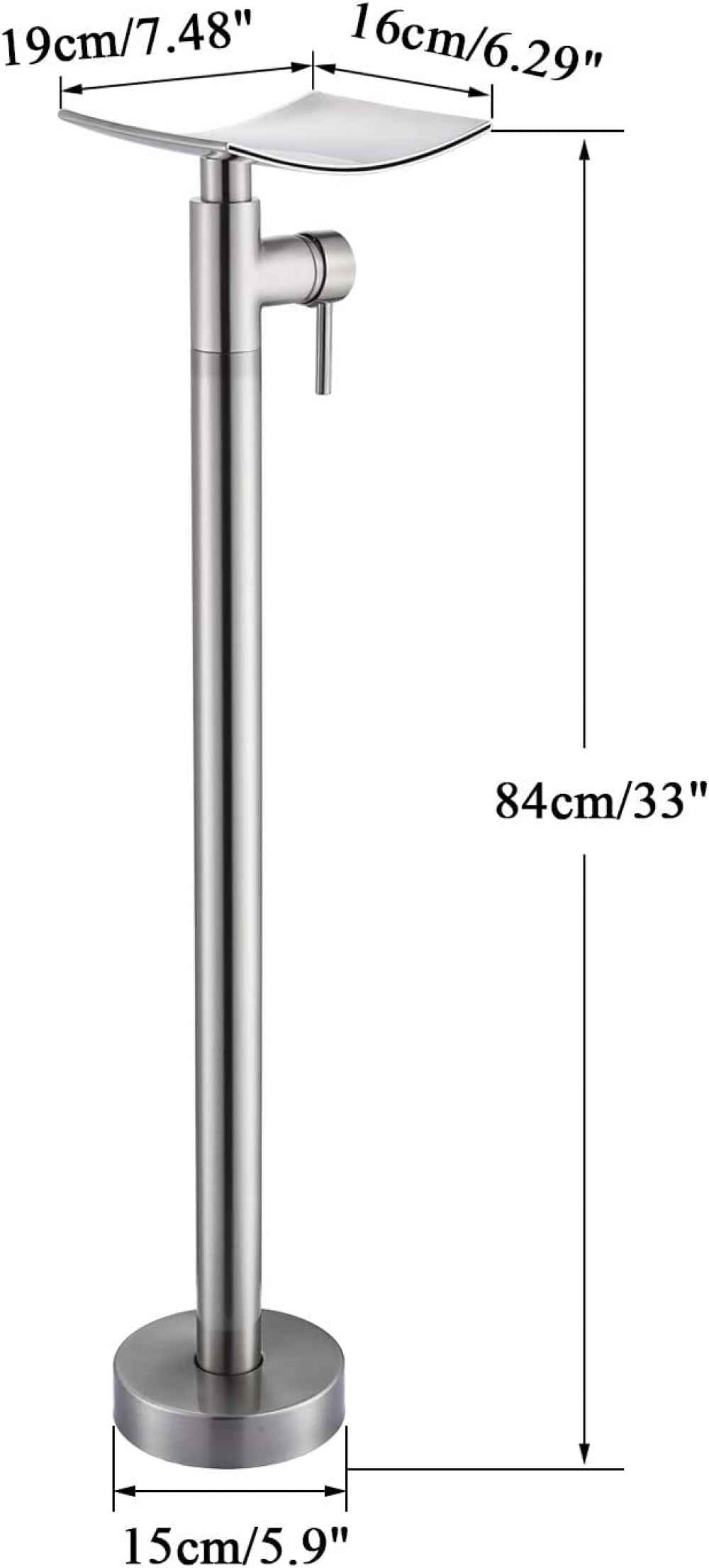 1 Hole  Brushed Bathtub Shower Faucet Brushed Nickel Brass-Ceramic