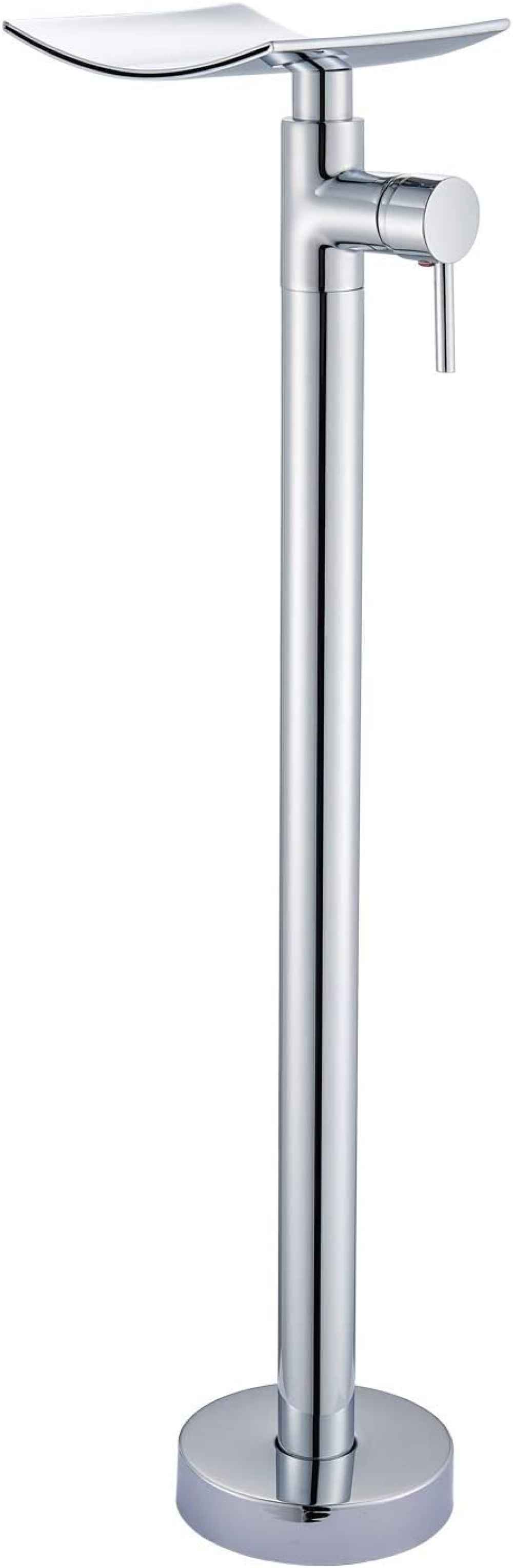 1 Hole Polished Bathtub Shower Faucet Chrome Brass