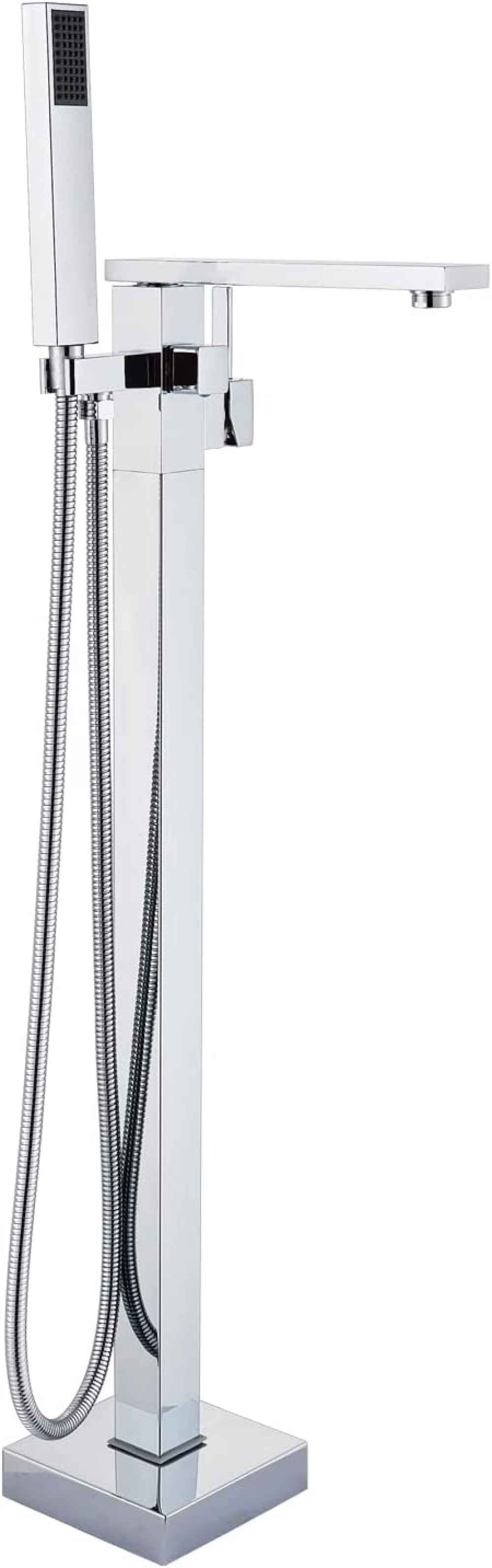 1 Hole Polished Bathtub Shower Faucet Chrome Brass-Ceramic