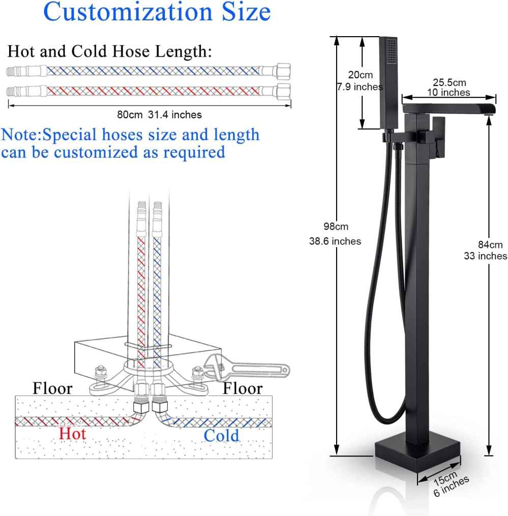 1 Hole  Oil Rubbed Bathtub Shower Faucet Black Brass