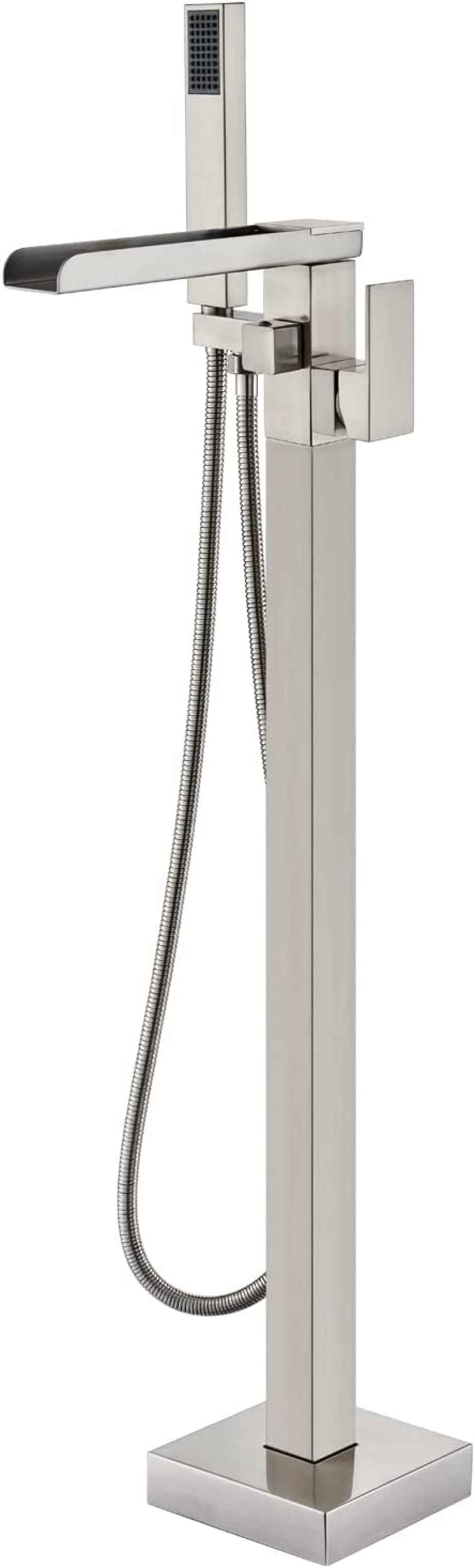 1 Hole Brushed Bathtub Shower Faucet Brushed Nickel Brass