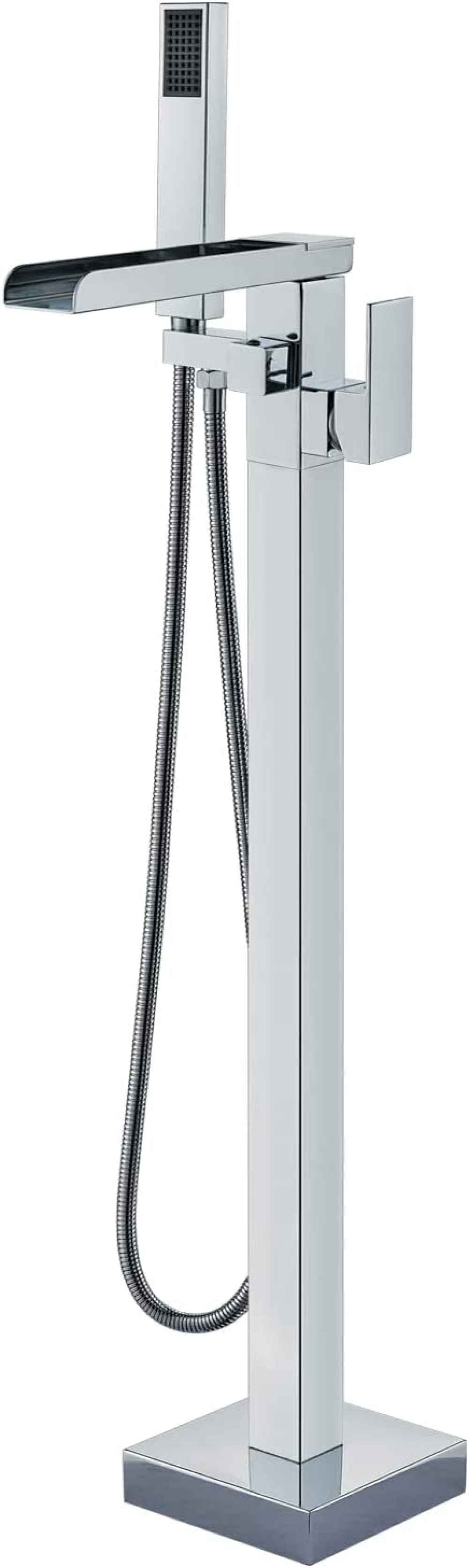 1 Hole Polished Bathtub Shower Faucet Chrome Brass