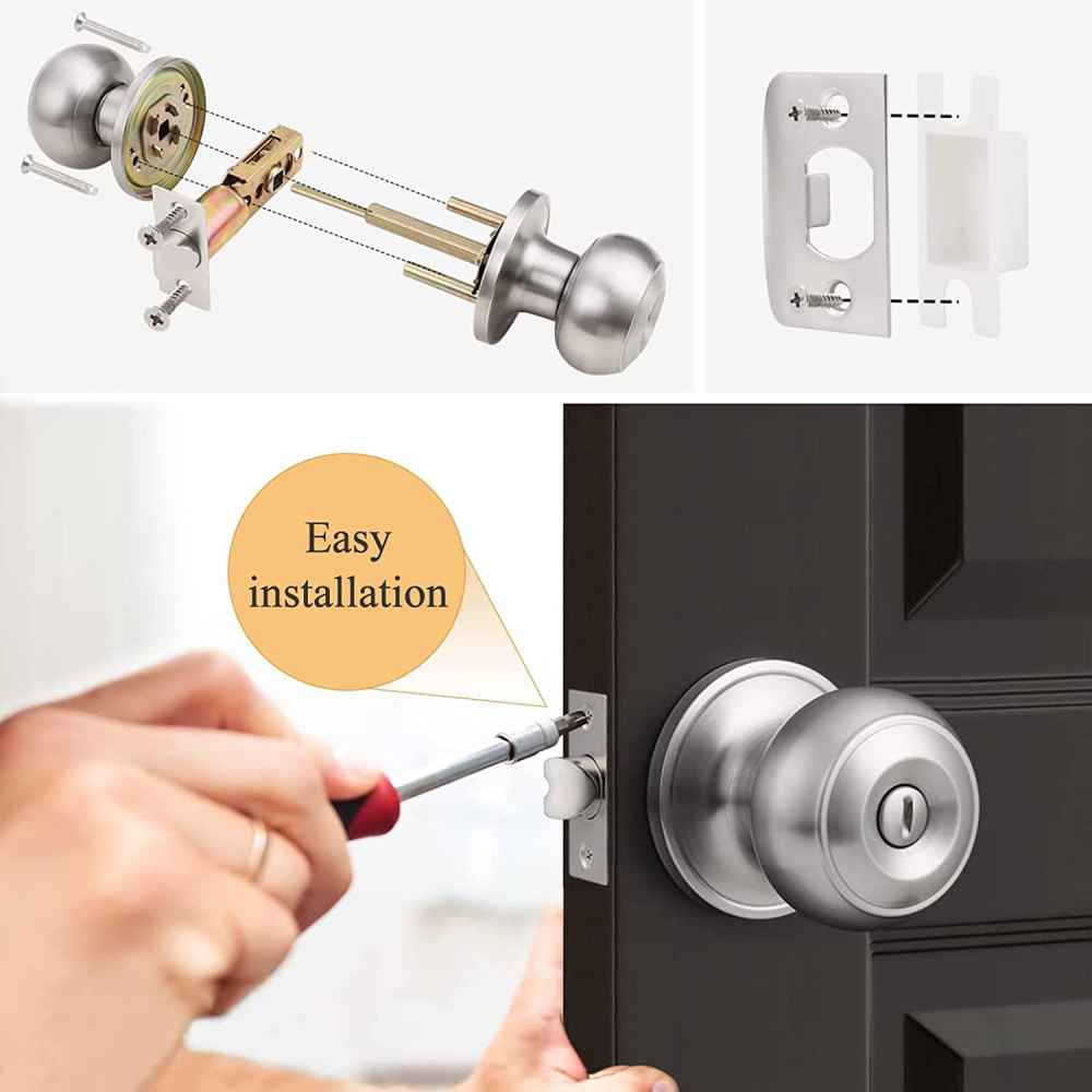 3-in. x 0.039-in. Stainless Steel Door Door Lock In Satin Nickel