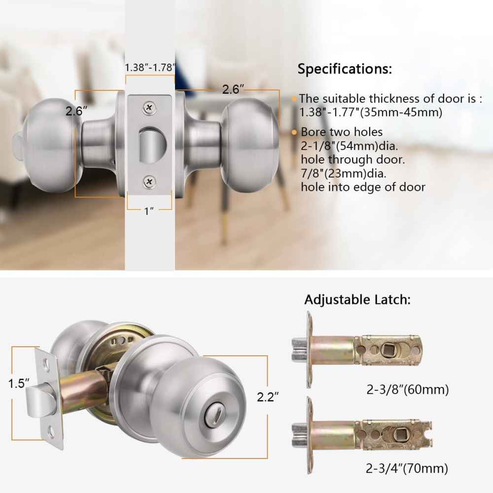 3-in. x 0.039-in. Stainless Steel Door Door Lock In Satin Nickel