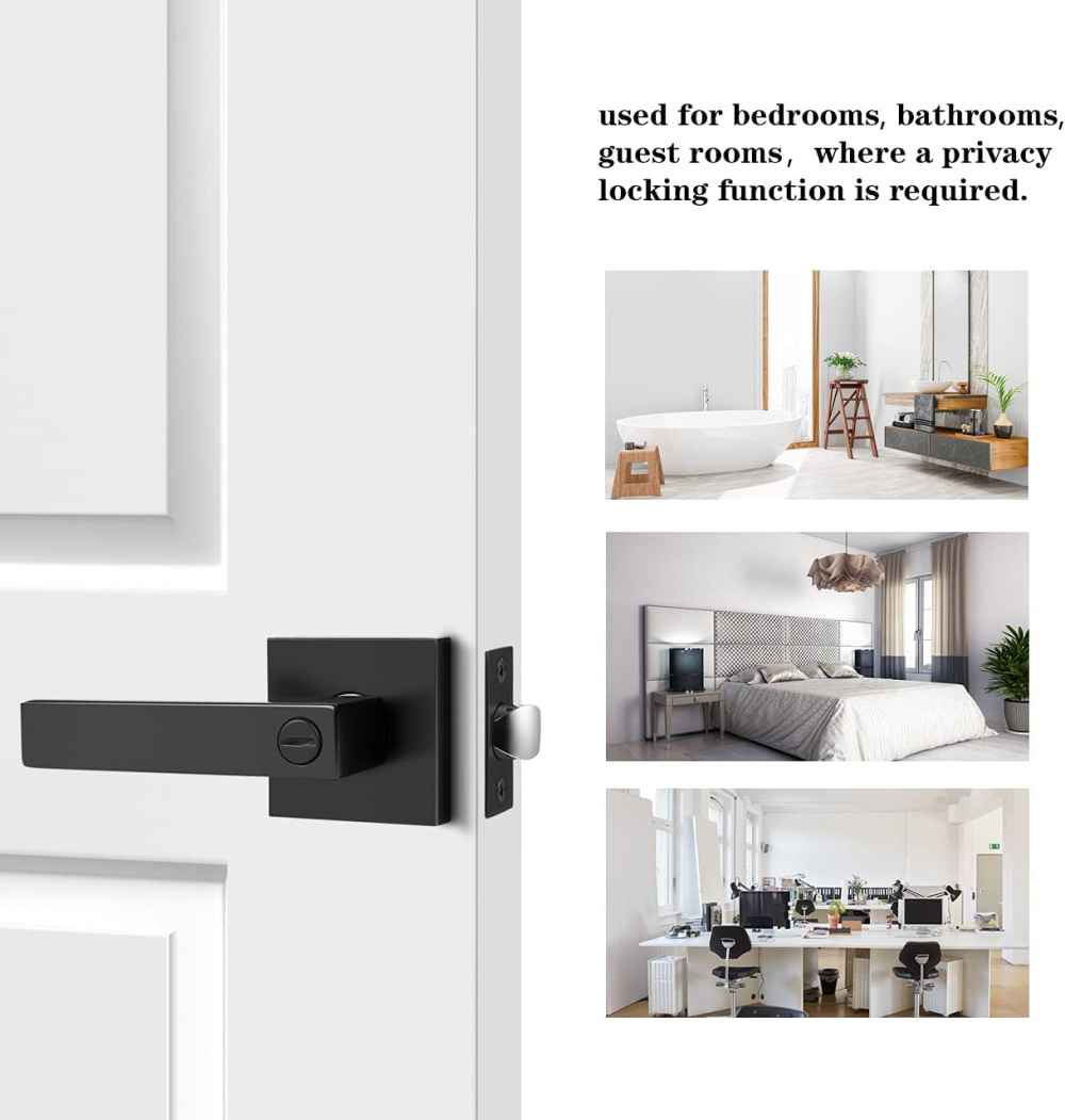5-in. x 0.03-in. Zinc Alloy Door Door Lock In Black