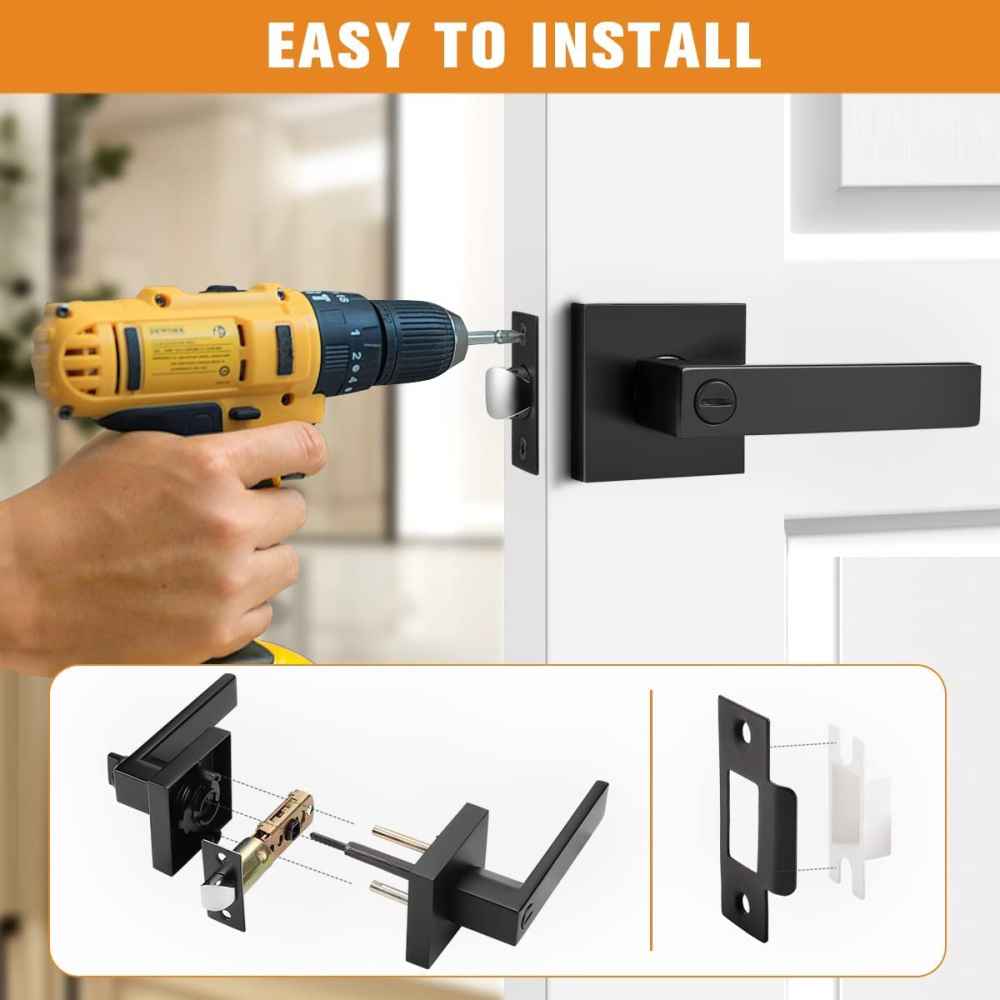 5-in. x 0.03-in. Zinc Alloy Door Door Lock In Black