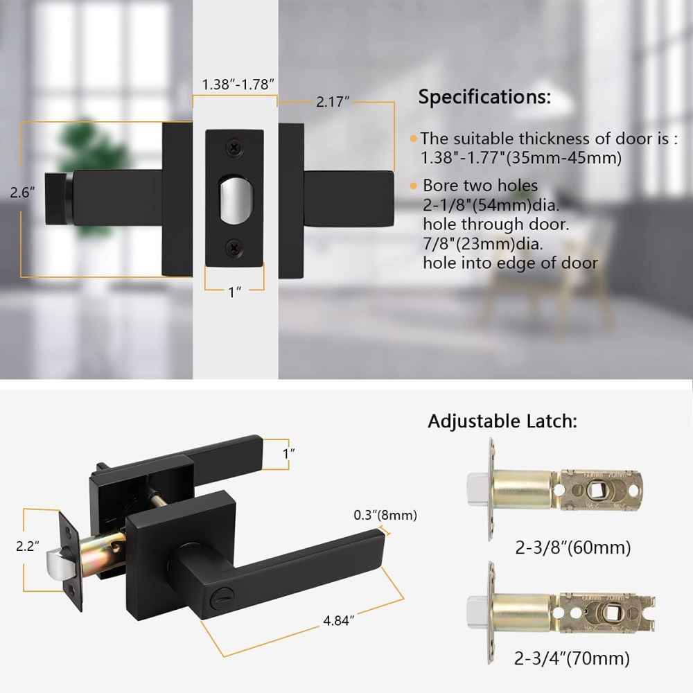 5-in. x 0.03-in. Zinc Alloy Door Door Lock In Black