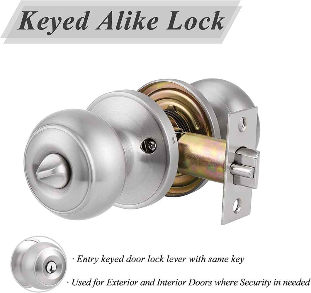 3-in. x 0.039-in. Stainless Steel Door Door Lock In Satin Nickel