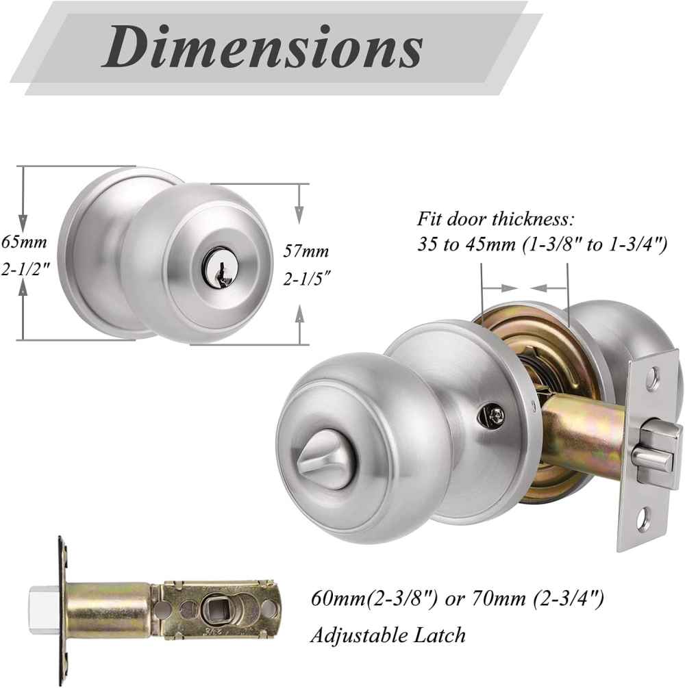 3-in. x 0.039-in. Stainless Steel Door Door Lock In Satin Nickel