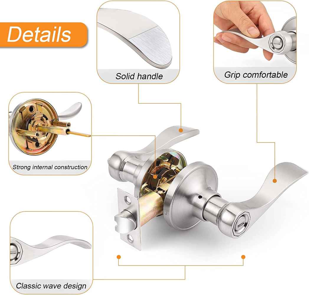 5-in. x 0.03-in. Zinc Alloy Door Door Lock In Satin Nickel