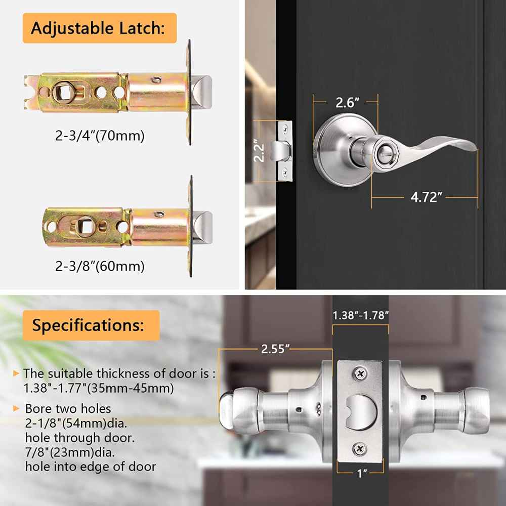 5-in. x 0.03-in. Zinc Alloy Door Door Lock In Satin Nickel