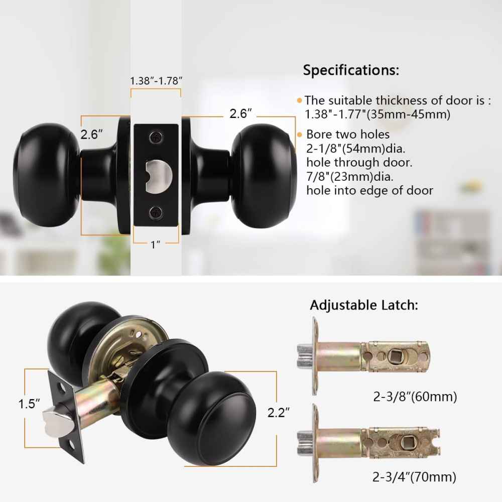 2.5-in. x 0.039-in. Stainless Steel Door Door Lock In Black