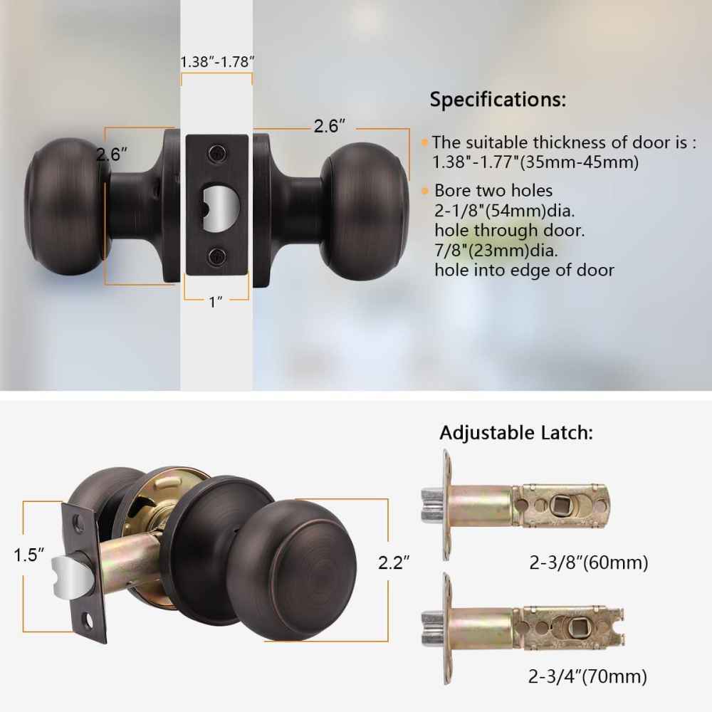 2.5-in. x 0.011-in. Stainless Steel Door Door Lock In Oil Rubbed Bronze