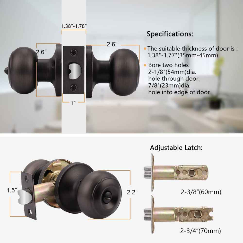 2.5-in. x 1-in. Stainless Steel Door Door Lock In Oil Rubbed Bronze