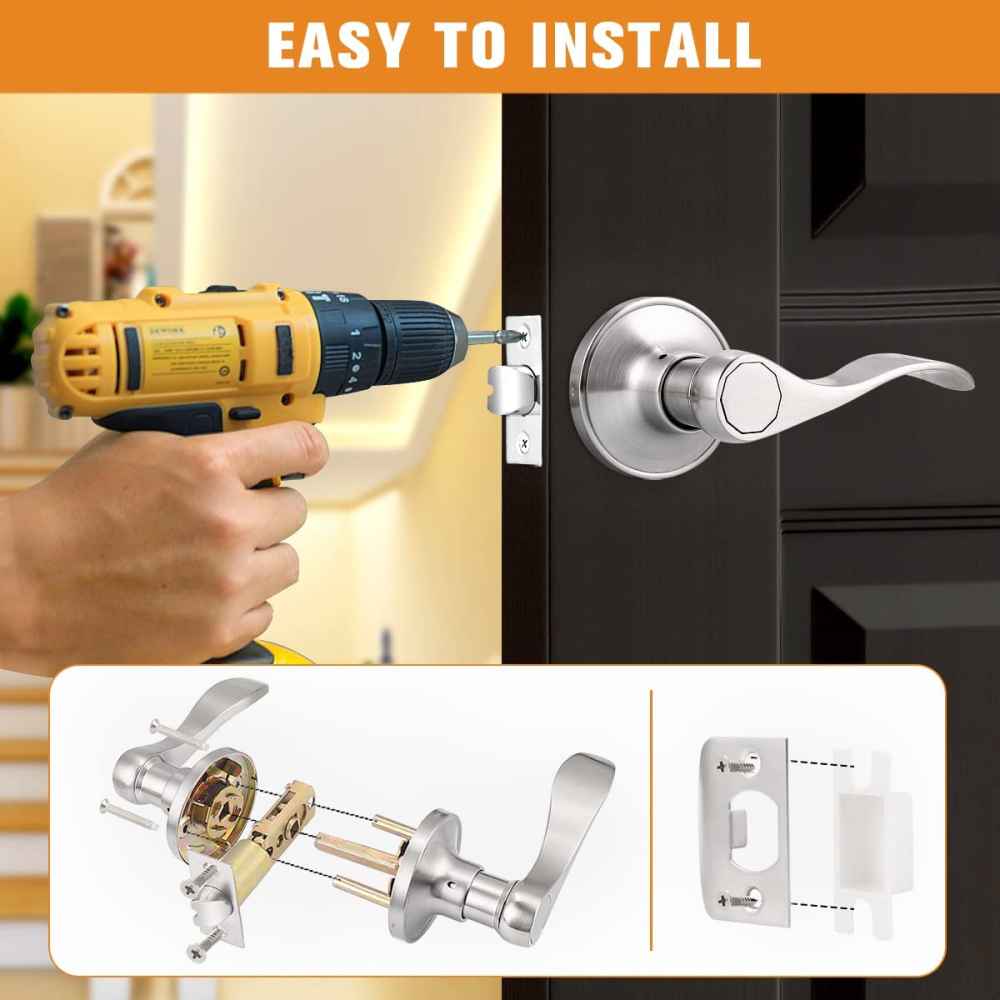 4.7-in. x 0.01-in. Zinc Alloy Door Door Lock In Satin Nickel