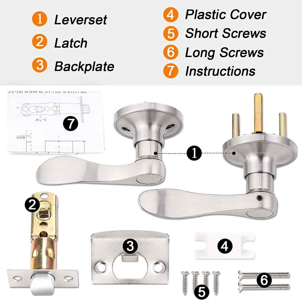4.7-in. x 0.01-in. Zinc Alloy Door Door Lock In Satin Nickel