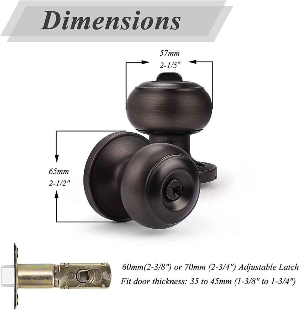 2.5-in. x 0.01-in. Stainless Steel Door Door Lock In Oil Rubbed Bronze