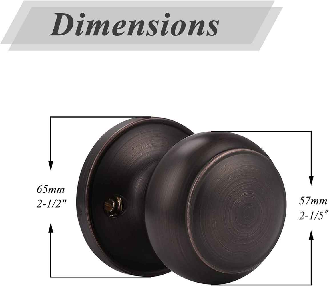 2.05-in. x 0.01-in. Stainless Steel Door Door Knob In Oil Rubbed Bronze