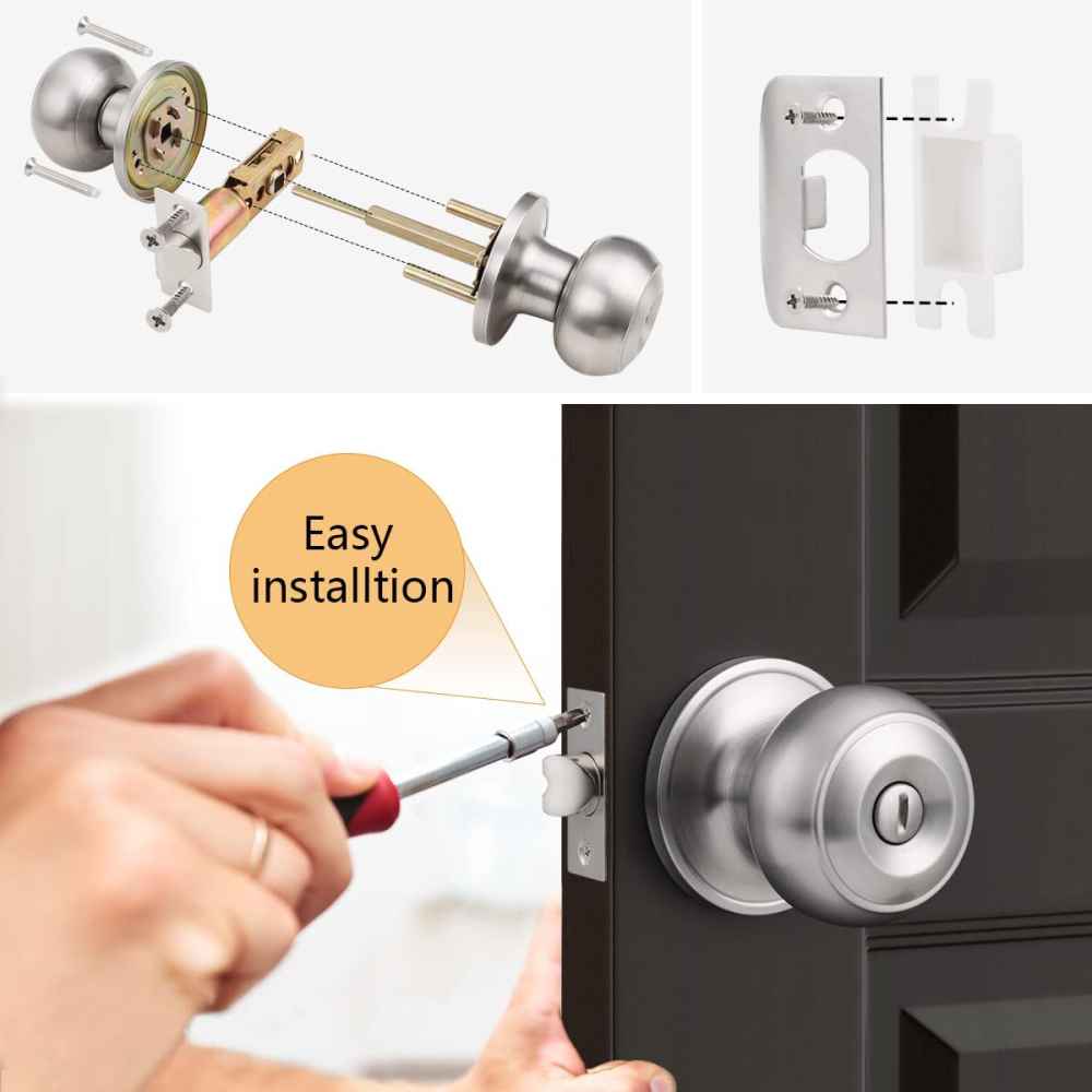 2.5-in. x 0.04-in. Stainless Steel Door Door Lock In Satin Nickel