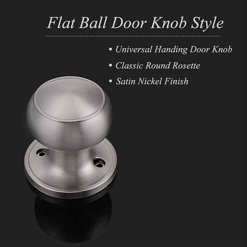 2.05-in. x 0.01-in. Stainless Steel Door Door Knob In Satin Nickel