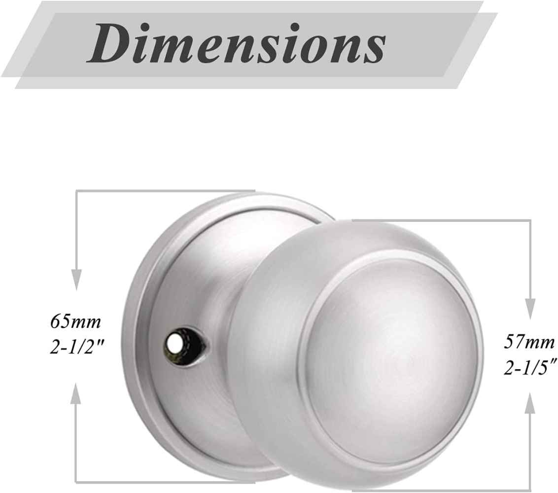 2.05-in. x 0.01-in. Stainless Steel Door Door Knob In Satin Nickel