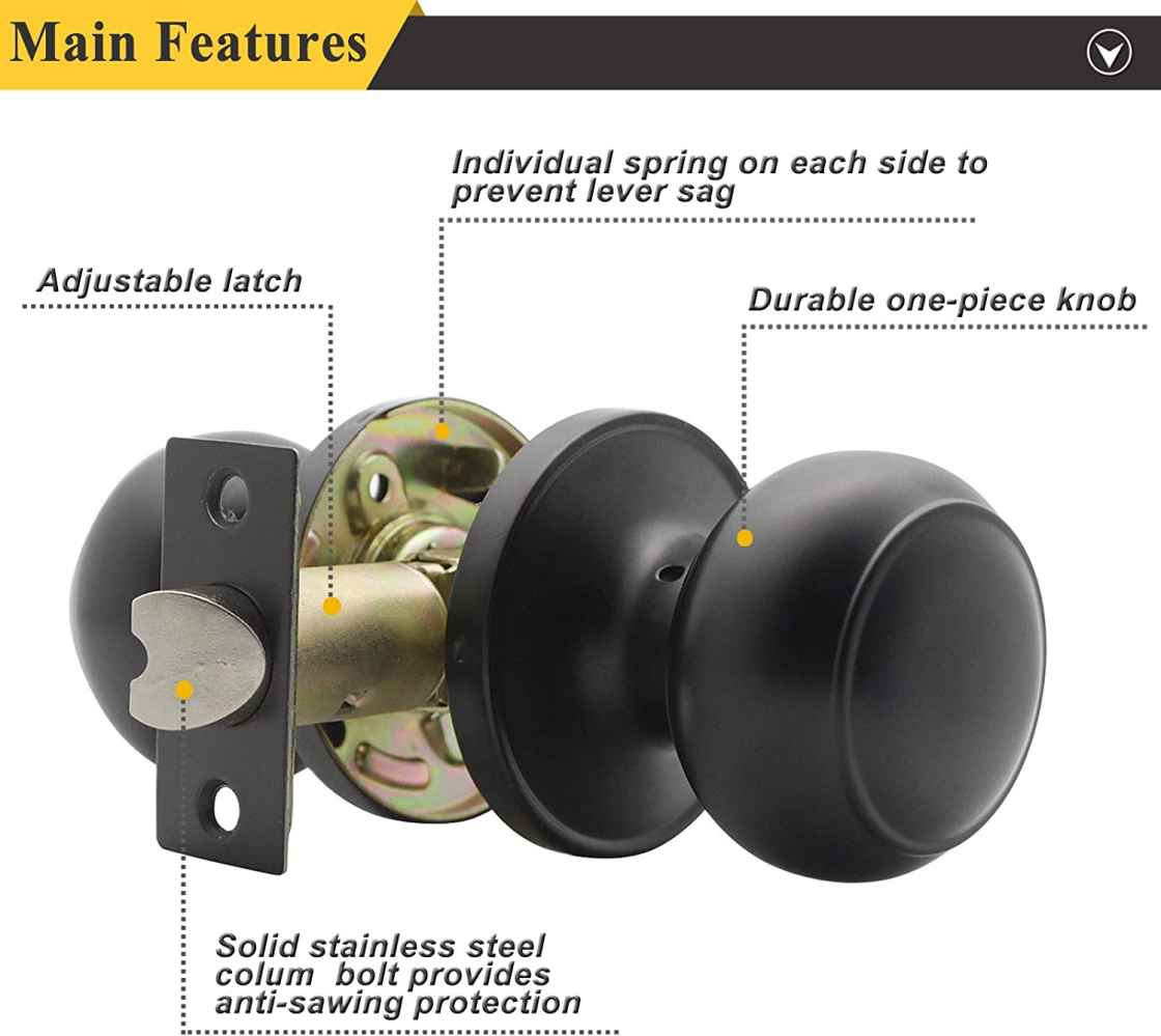 2.7-in. x 0.04-in. Stainless Steel Door Door Lock In Black
