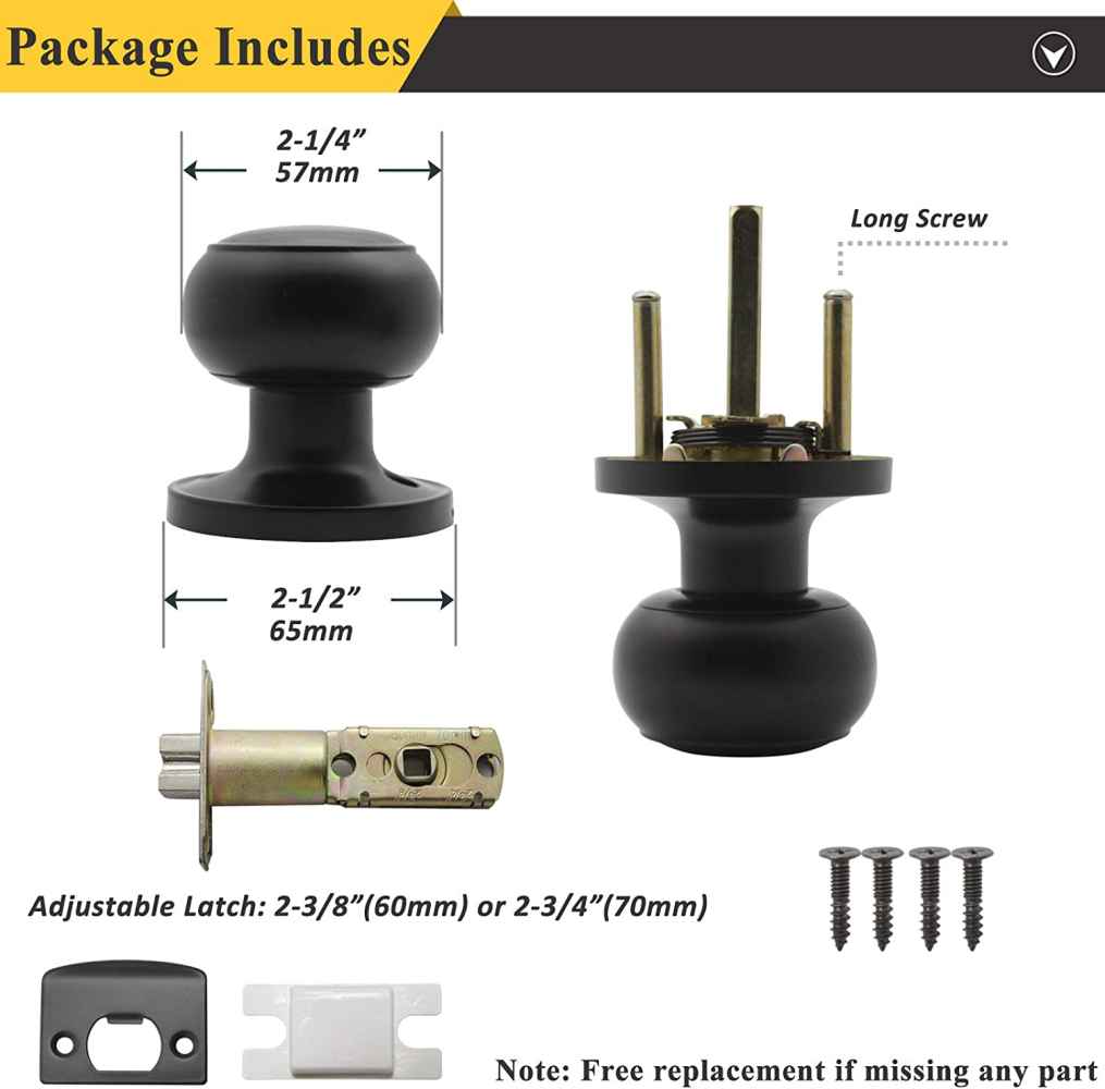 2.7-in. x 0.04-in. Stainless Steel Door Door Lock In Black