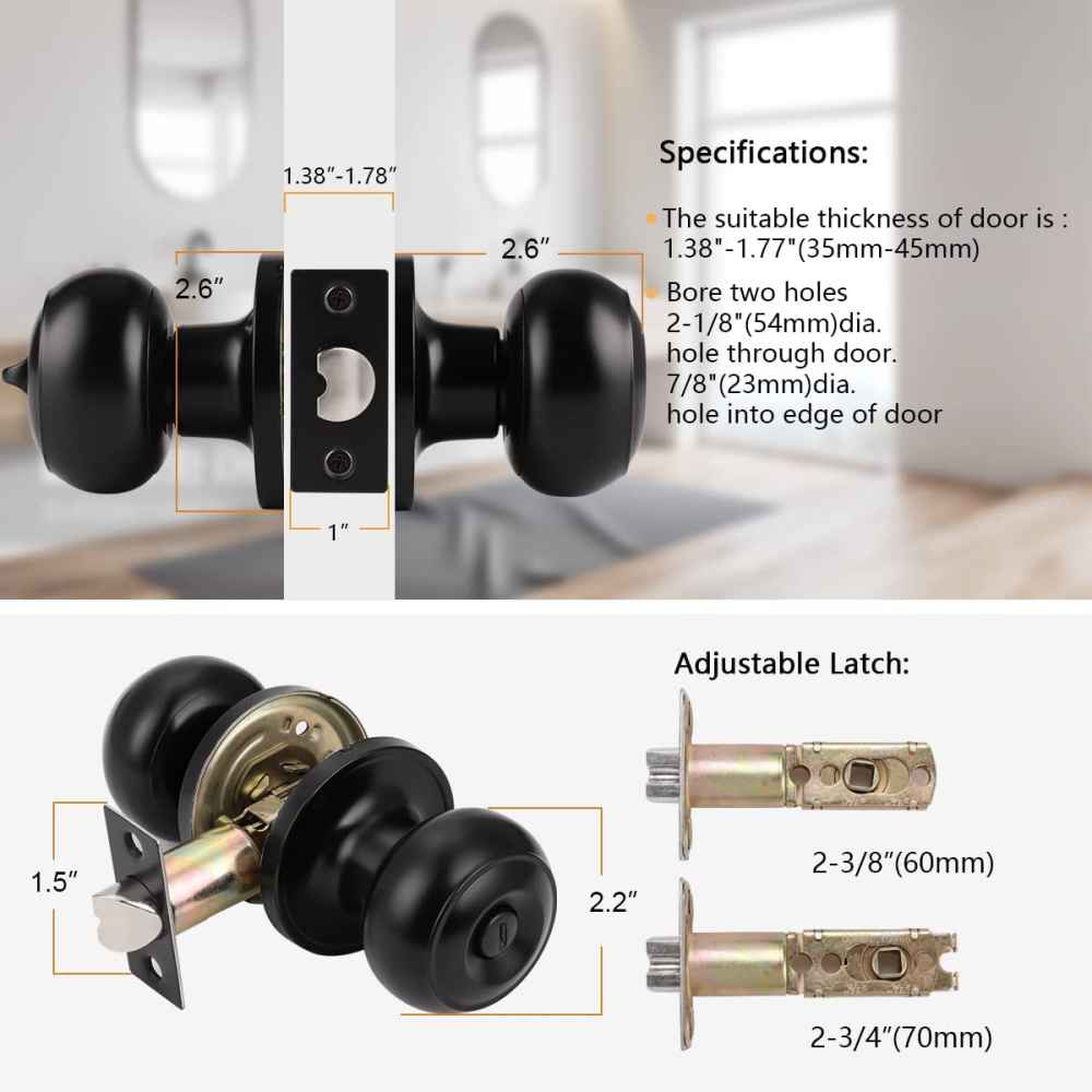 2.5-in. x 0.4-in. Stainless Steel Door Door Lock In Black
