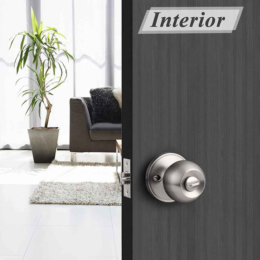 3.3-in. x 0.03-in. Stainless Steel Door Door Lock In Satin Nickel