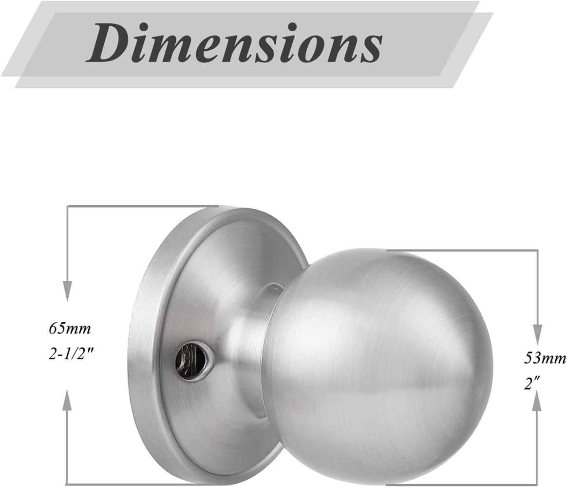 2.05-in. x 0.01-in. Stainless Steel Door Door Knob In Brushed Nickel
