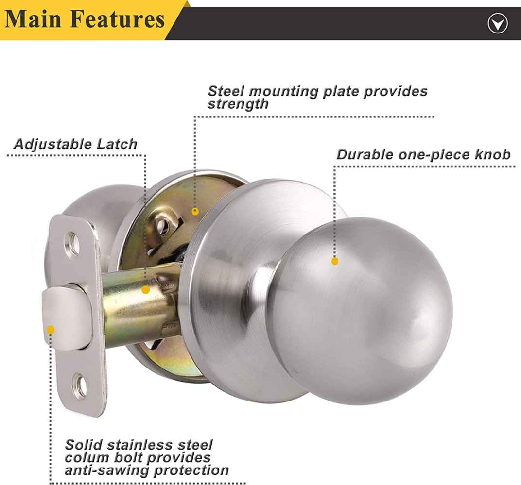 2.5-in. x 0.03-in. Stainless Steel Door Door Lock In Satin Nickel