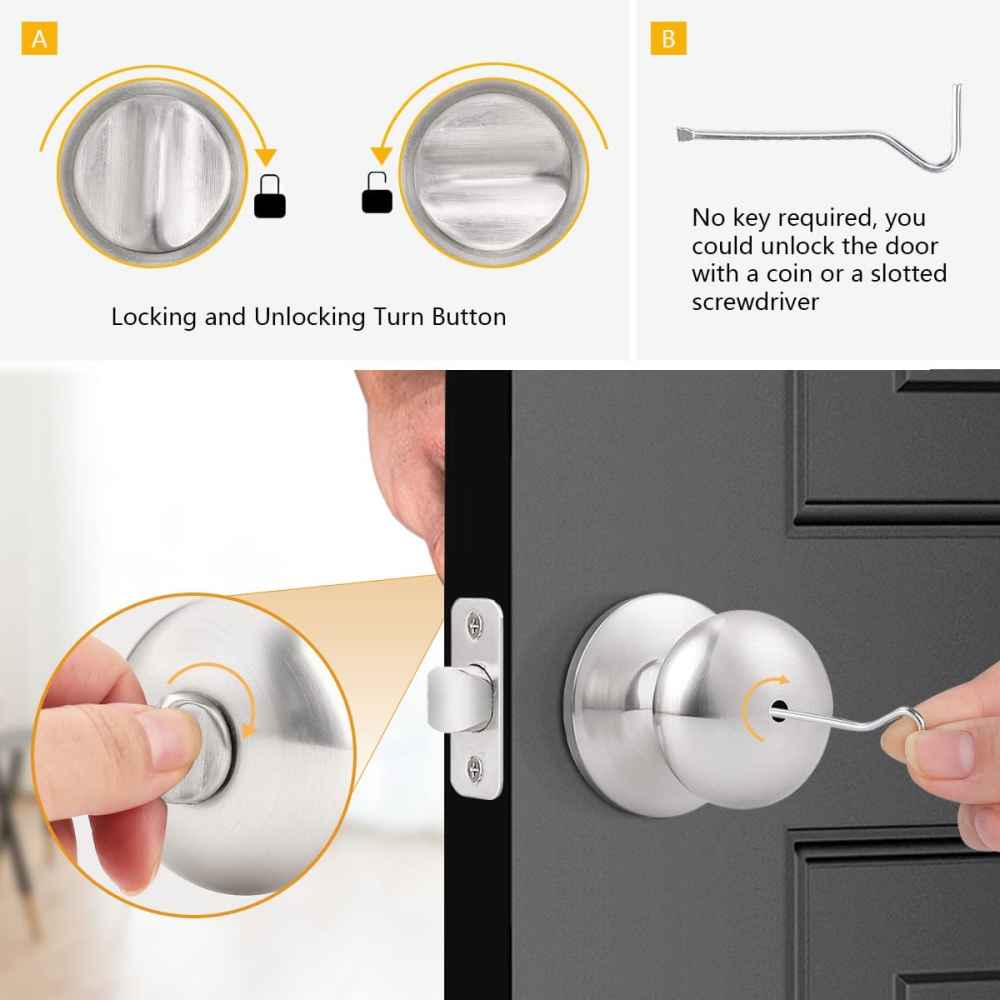 2.5-in. x 0.03-in. Stainless Steel Door Door Lock In Satin Nickel