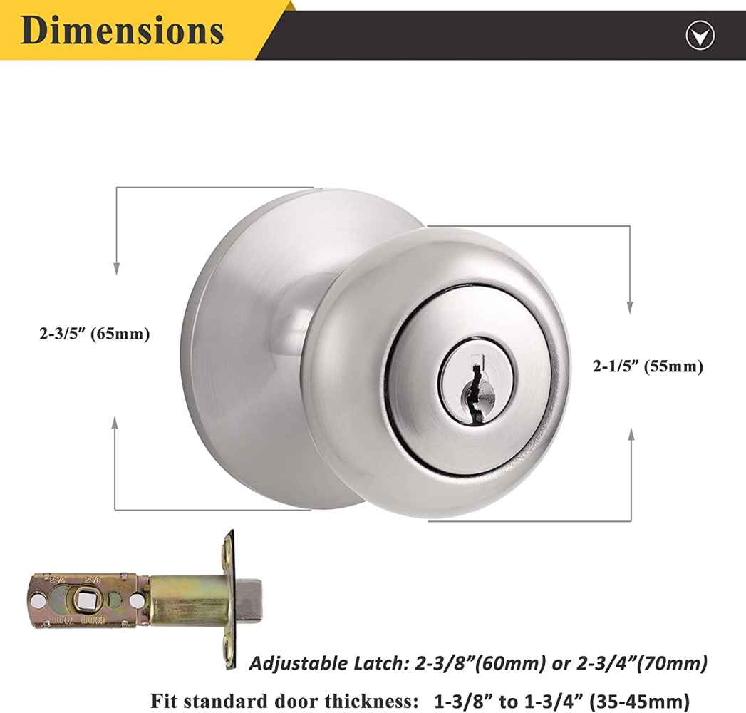 2.5-in. x 0.03-in. Stainless Steel Door Door Lock In Brushed Nickel