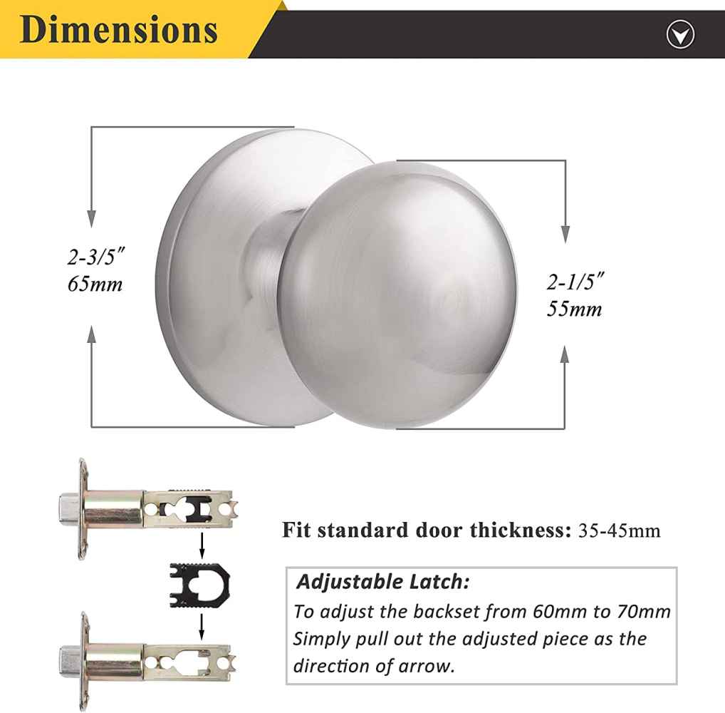 2.6-in. x 0.01-in. Stainless Steel Door Door Lock In Satin Nickel