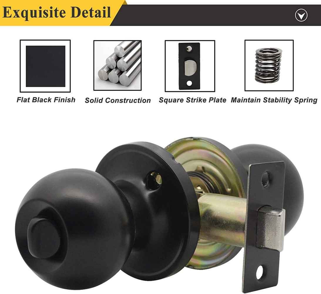 2.5-in. x 0.04-in. Stainless Steel Door Door Lock In Black