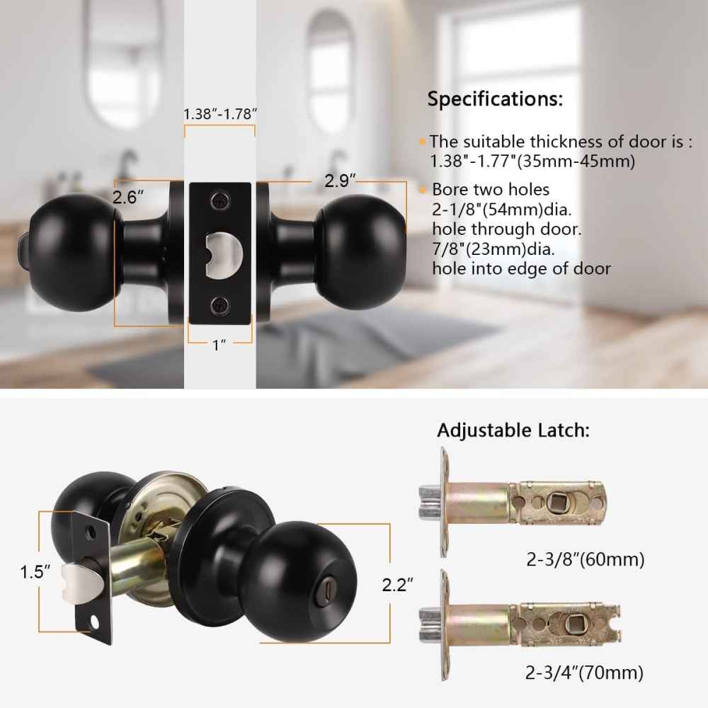 2.5-in. x 0.04-in. Stainless Steel Door Door Lock In Black