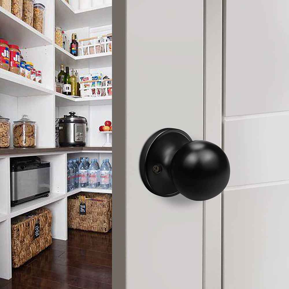 2.75-in. x 0.03-in. Stainless Steel Door Door Knob In Black