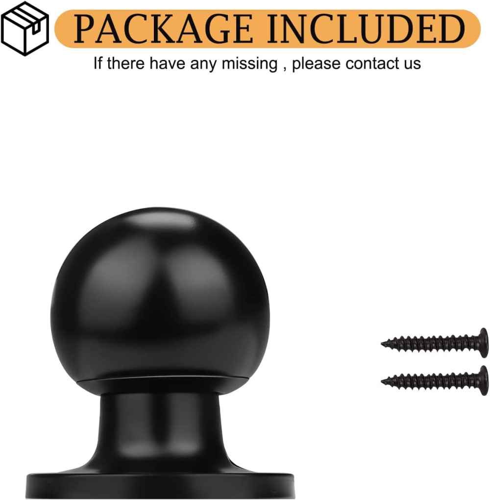 2.75-in. x 0.03-in. Stainless Steel Door Door Knob In Black