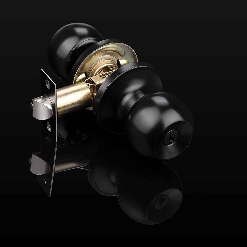 3-in. x 0.03-in. Stainless Steel Door Door Lock In Black