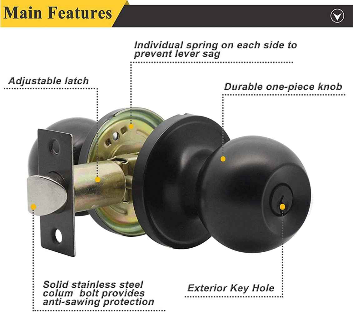 3-in. x 0.03-in. Stainless Steel Door Door Lock In Black