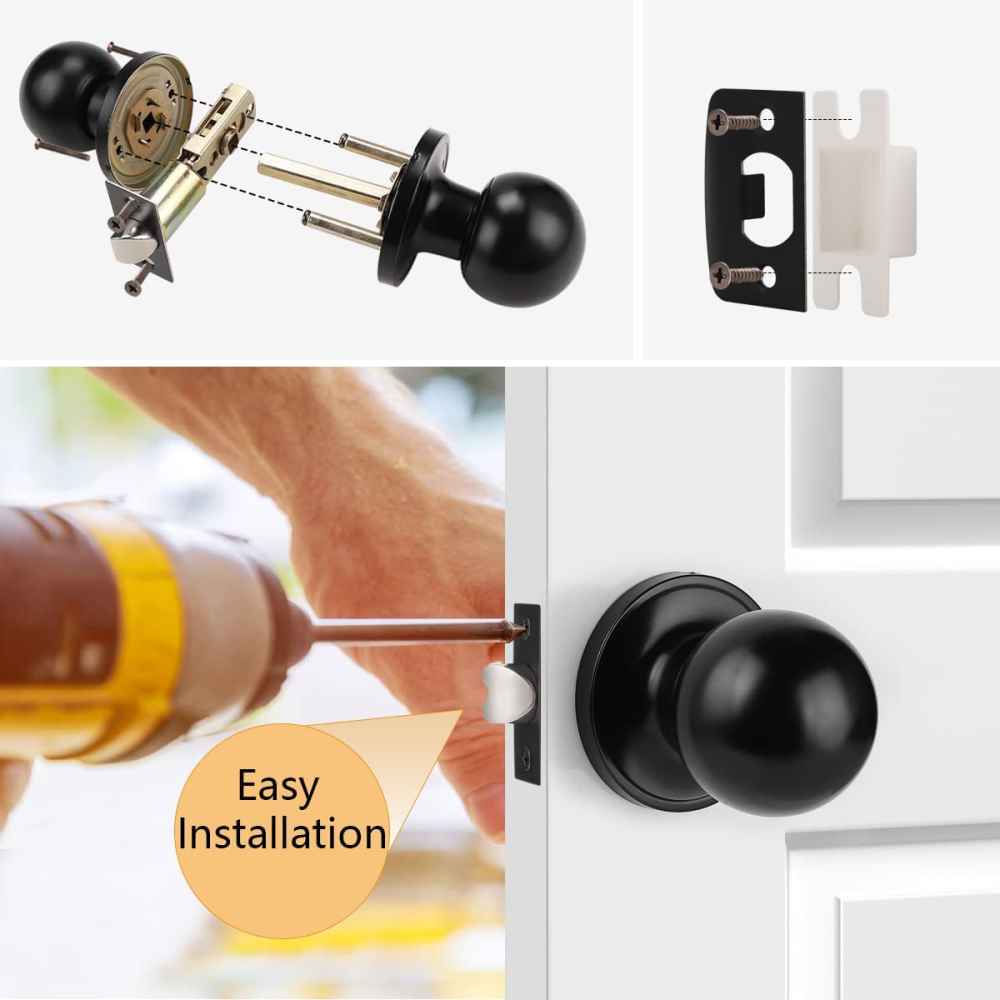 3-in. x 0.04-in. Stainless Steel Door Door Lock In Black