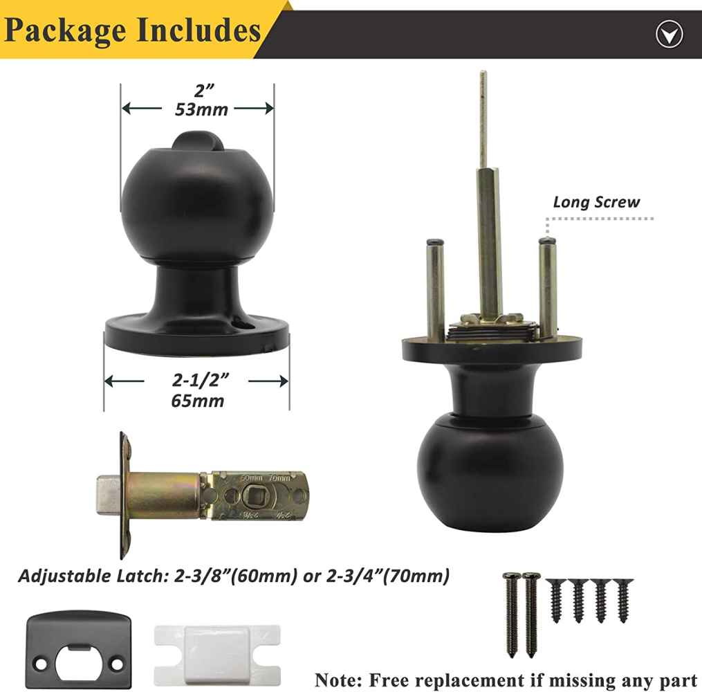 2.5-in. x 0.03-in. Stainless Steel Door Door Lock In Black