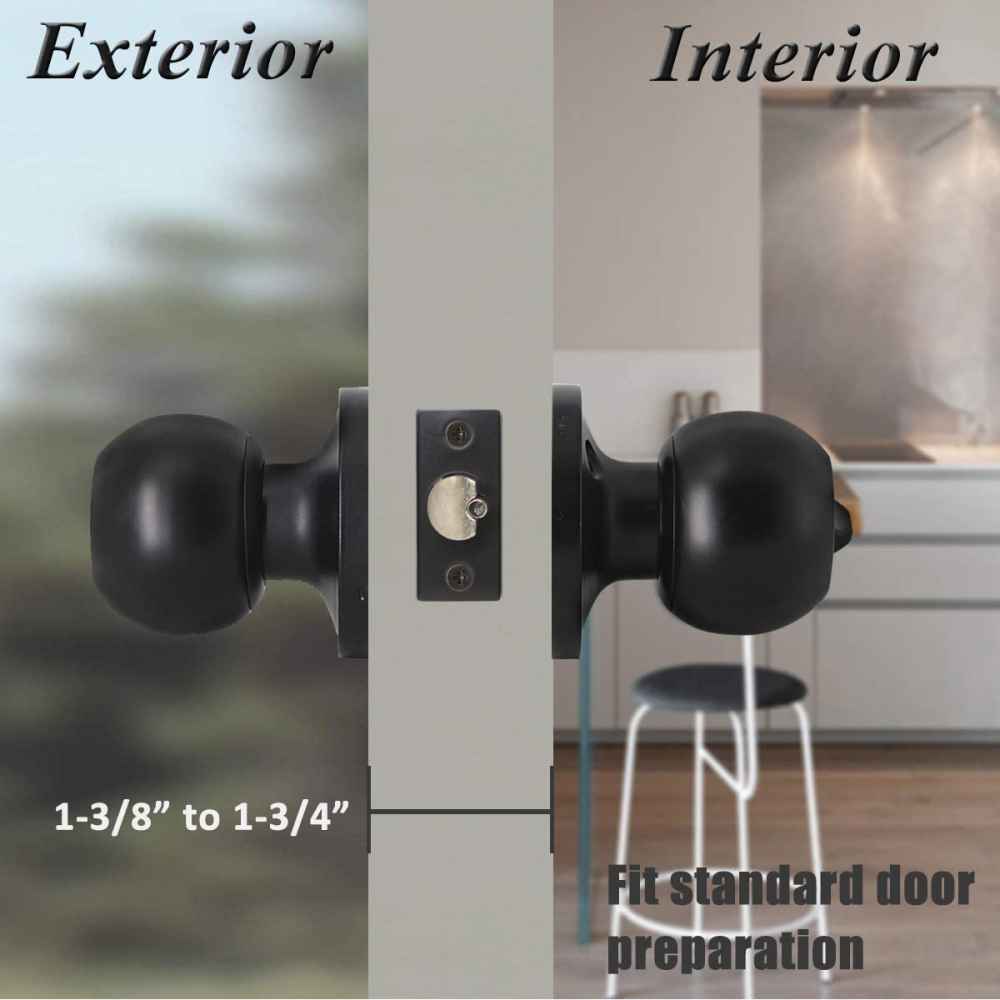 2.6-in. x 0.01-in. Stainless Steel Door Door Lock In Black