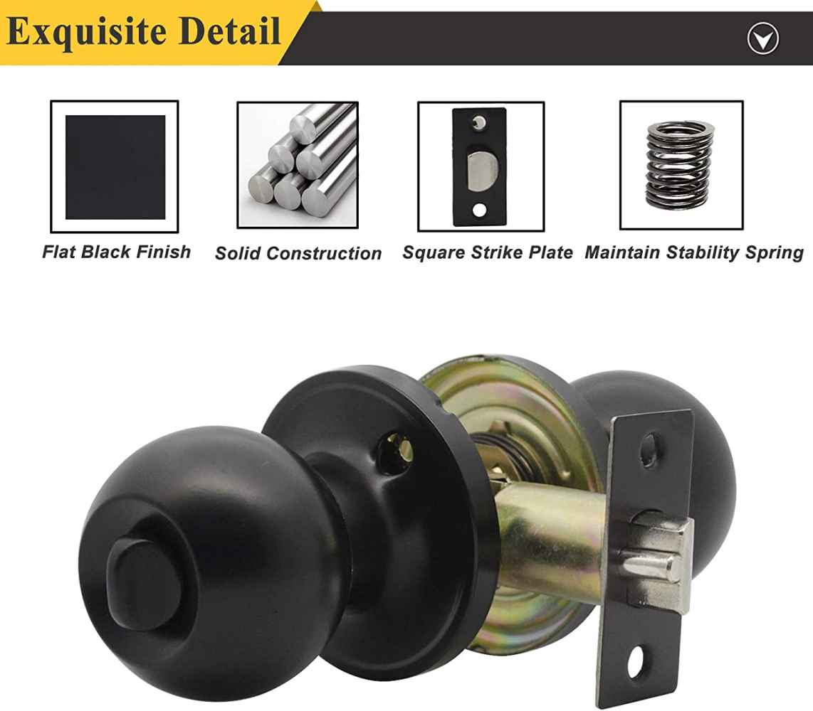 2.6-in. x 0.01-in. Stainless Steel Door Door Lock In Black