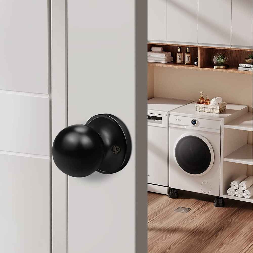 2.25-in. x 0.03-in. Stainless Steel Door Door Knob In Black
