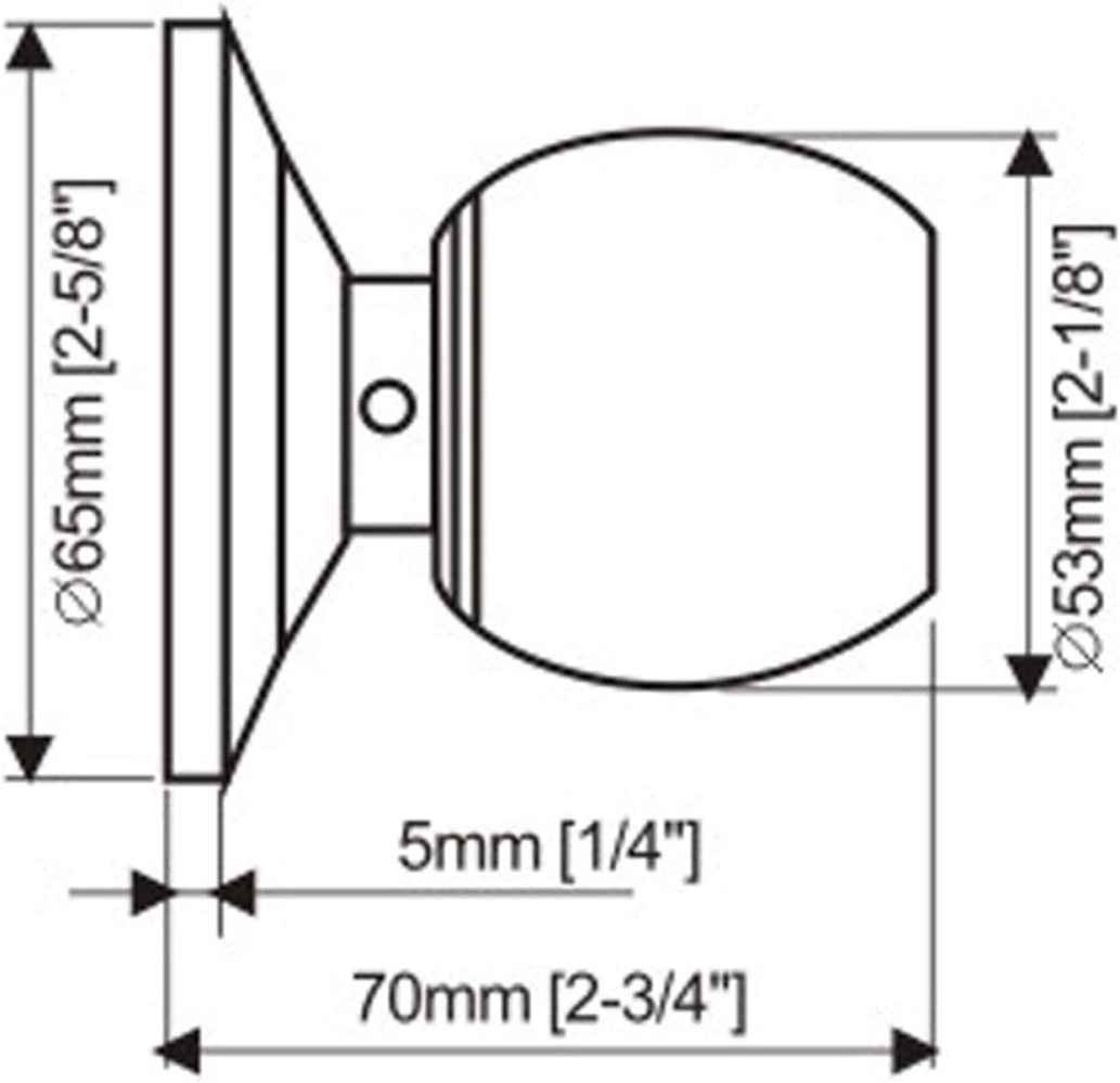 2.25-in. x 0.03-in. Stainless Steel Door Door Knob In Black