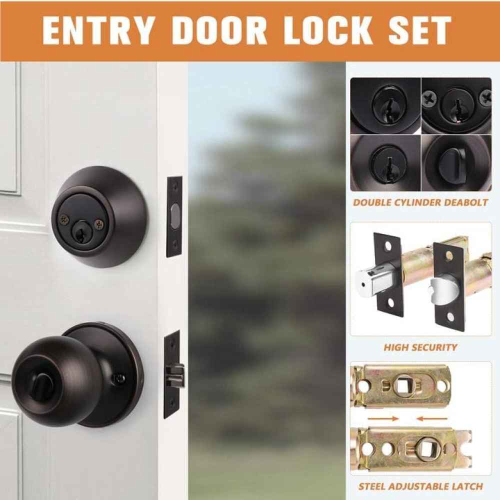 2.6-in. x 0.04-in. Stainless Steel Door Door Lock In Oil Rubbed Bronze