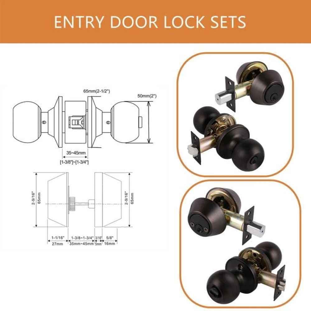 2.6-in. x 0.04-in. Stainless Steel Door Door Lock In Oil Rubbed Bronze