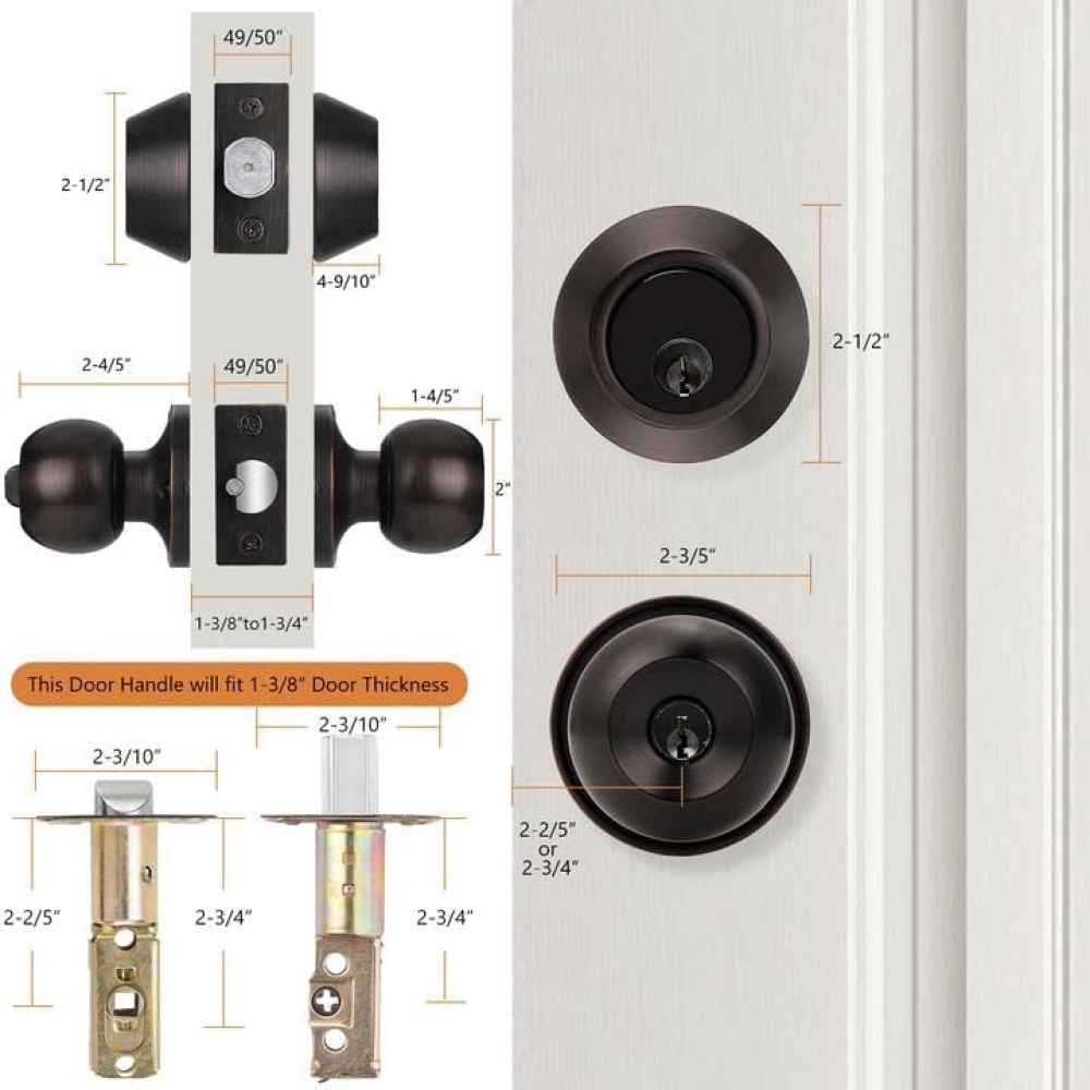 2.6-in. x 0.04-in. Stainless Steel Door Door Lock In Oil Rubbed Bronze